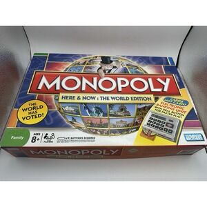 Monopoly Electronic Banking Here Now The World Edition Board Game 100% COMPLETE